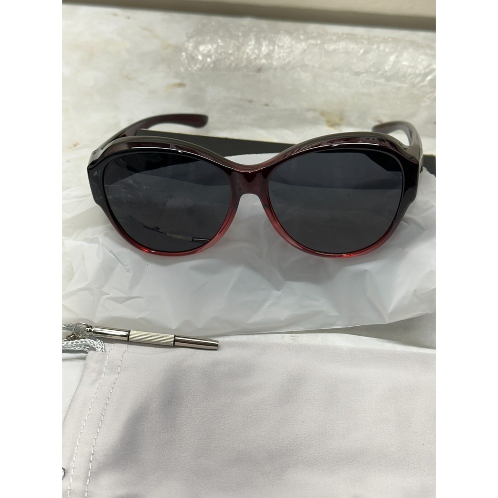 PORADAY Sunglasses Round‎ Red/Grey New!